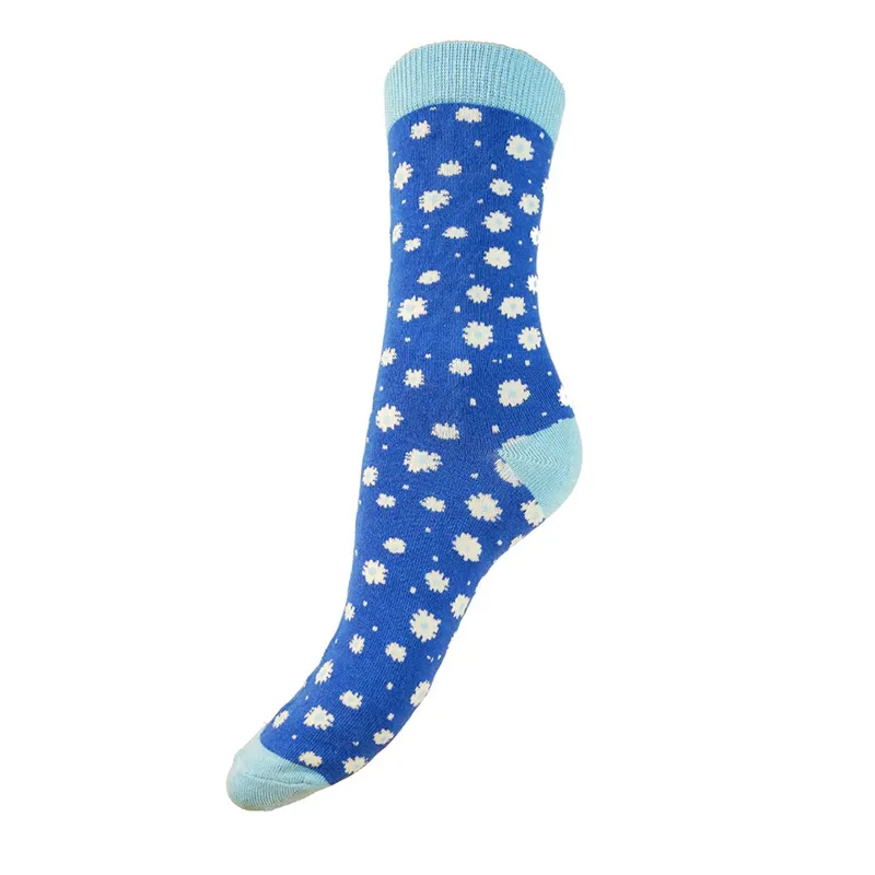 Gemjar Bamboo Socks 4-7 - Blue Daisy