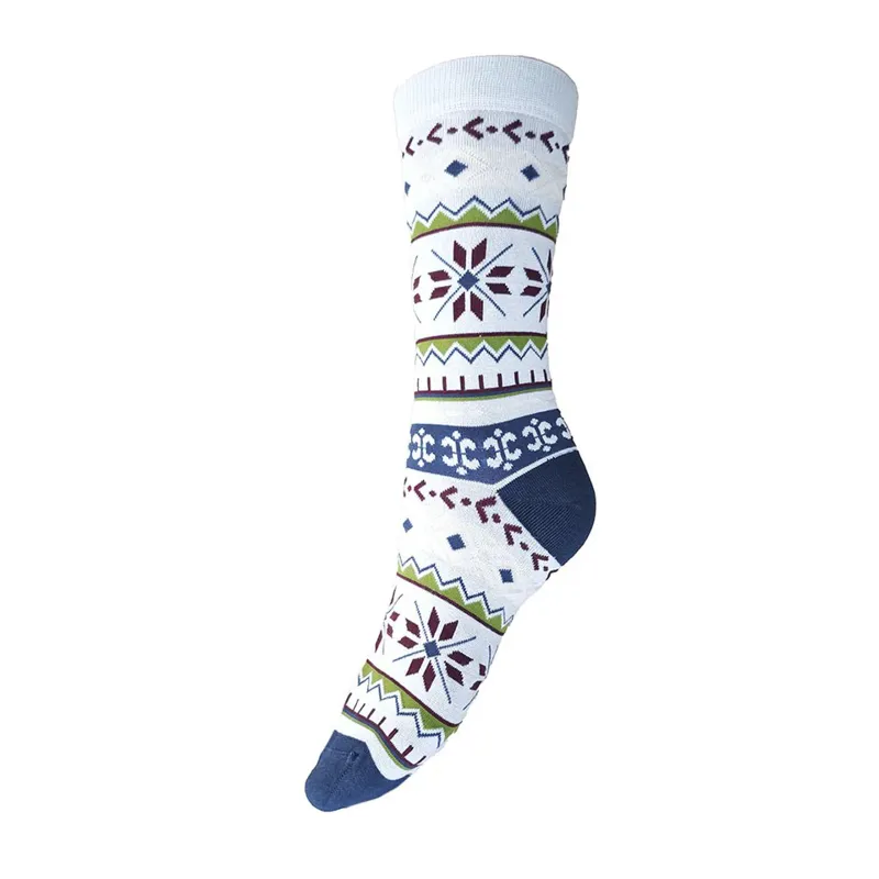 Gemjar Bamboo Socks 4-7 - Cream Fairisle