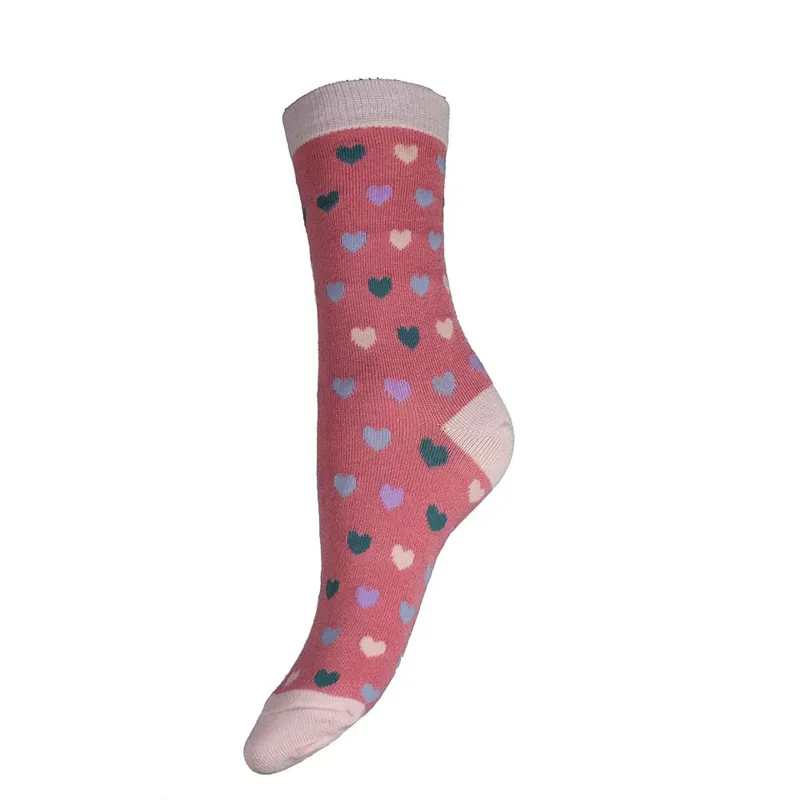 Gemjar Bamboo Socks 4-7 - Pink Hearts