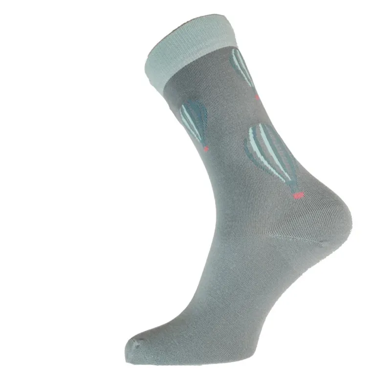 Gemjar Bamboo Socks 7-11 - Grey Balloons