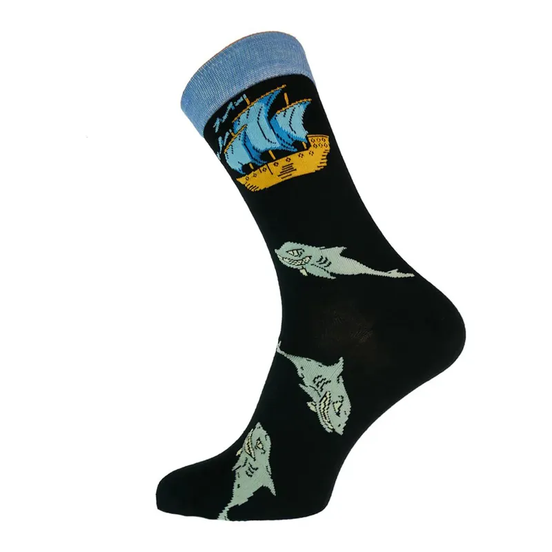 Gemjar Bamboo Socks 7-11 - Ships and Sharks
