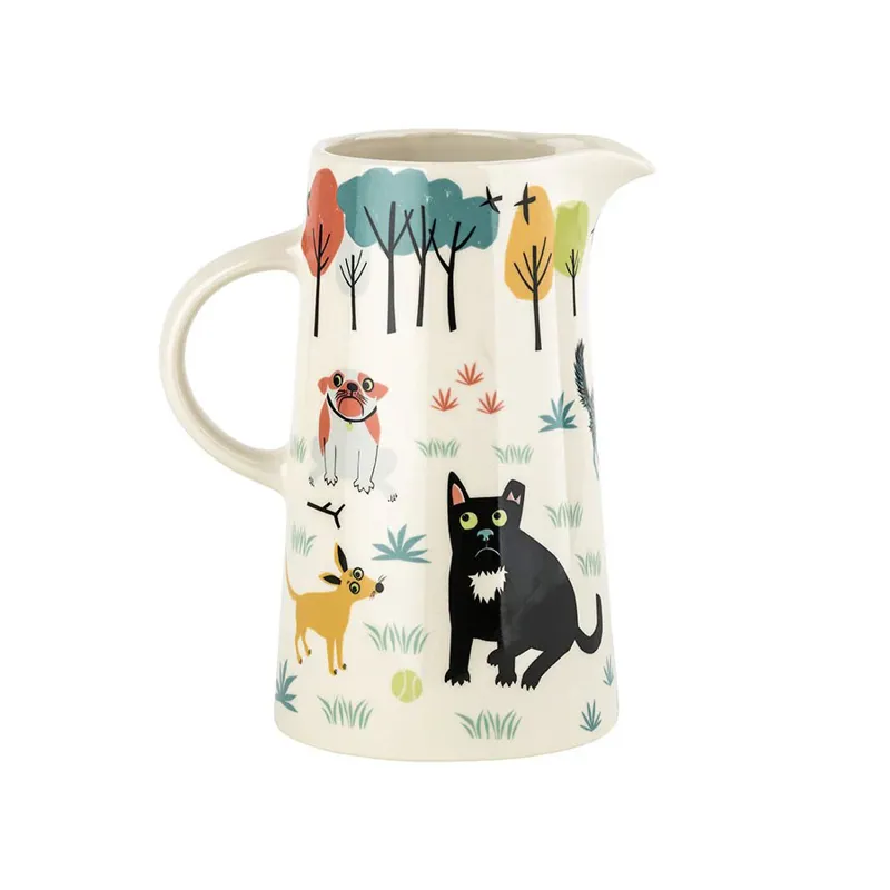 Hannah Turner Tall Jug with Dog Design