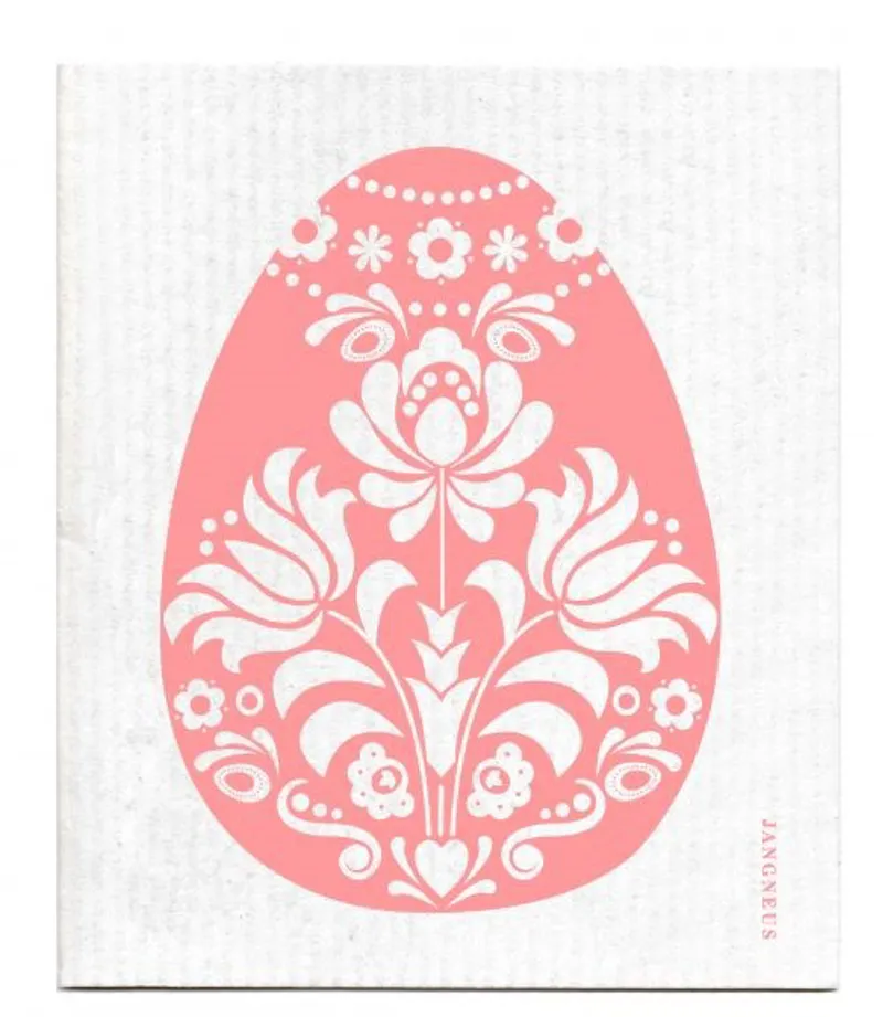 Jangneus Cellulose Dishcloth Blush Pink Easter Egg