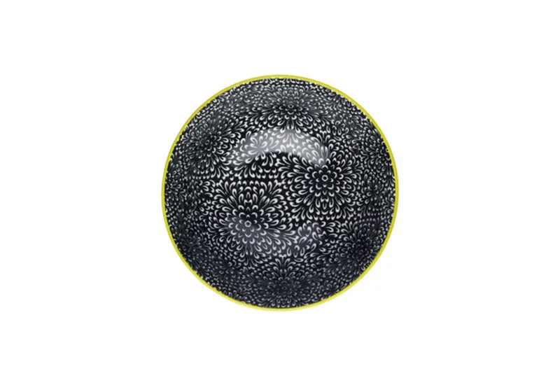 KitchenCraft Black Floral Bowl-1