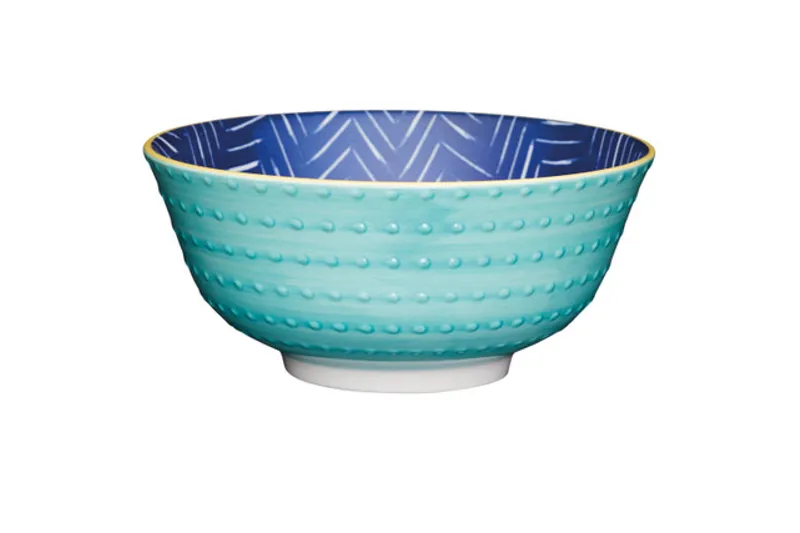 KitchenCraft Blue Chevron Bowl