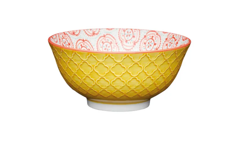 KitchenCraft Yellow Floral Bowl