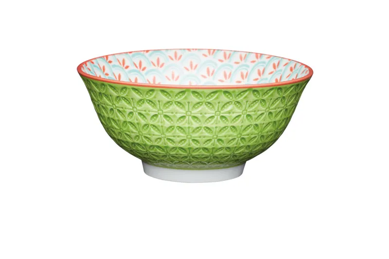 KitchenCraft Green Geometric Bowl