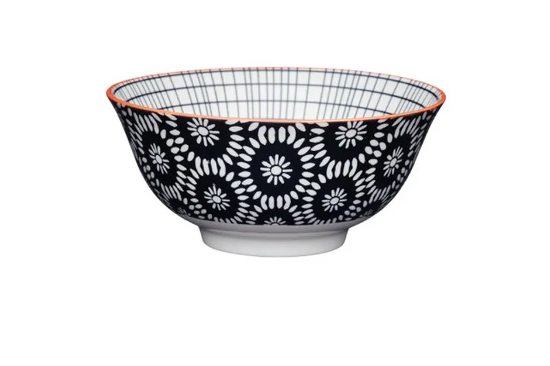 KitchenCraft Black Geometric Bowl