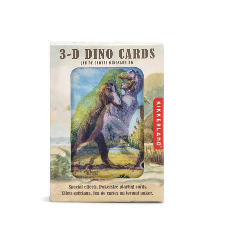 Kikkerland 3D Dinosaur Playing Cards