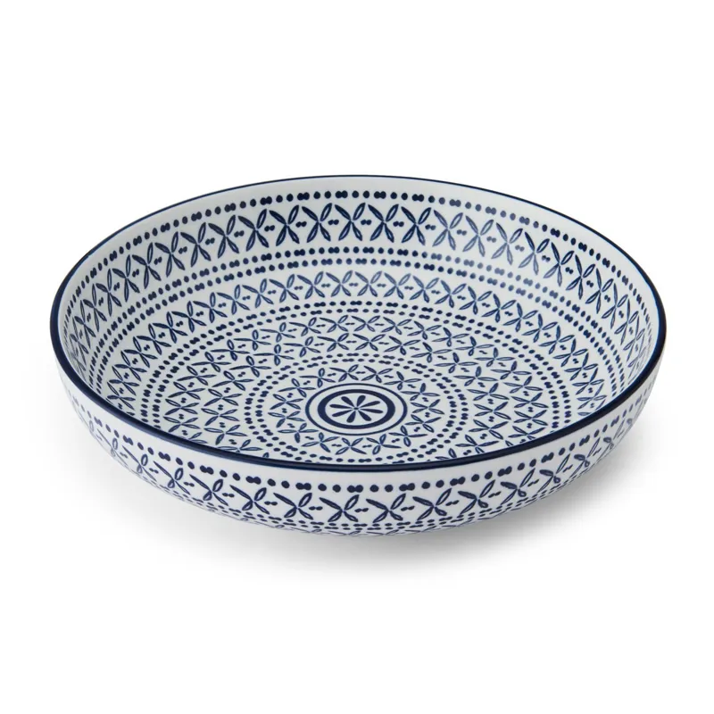 Kitchencraft Pasta Bowl Blue Meditteranean
