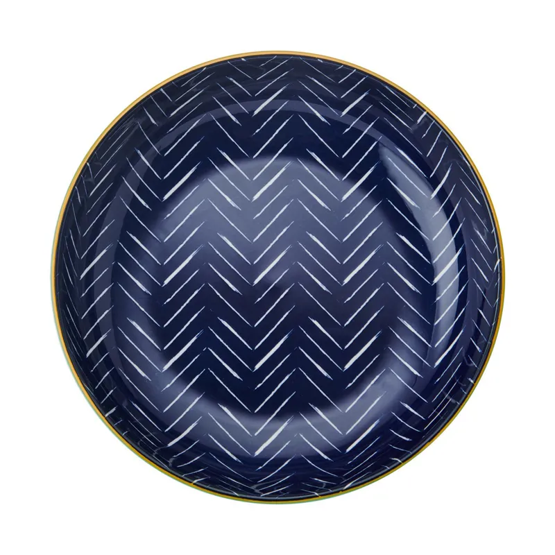 Kitchencraft Pasta Bowl Indigo Chevron-1