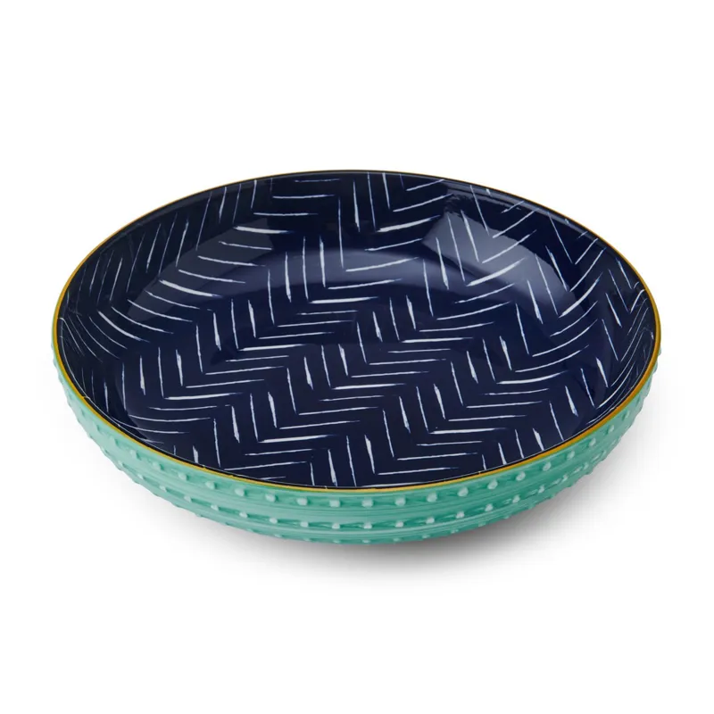 Kitchencraft Pasta Bowl Indigo Chevron
