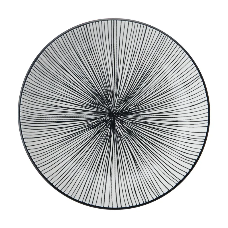 Kitchencraft Pasta Bowl Yellow Black Stripe-1