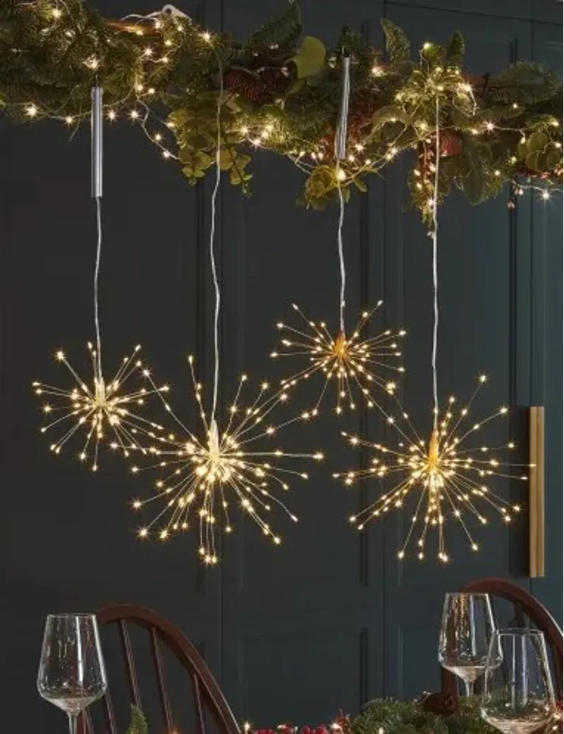 Lightstyle London Large Silver Starburst Hanging LED Light
