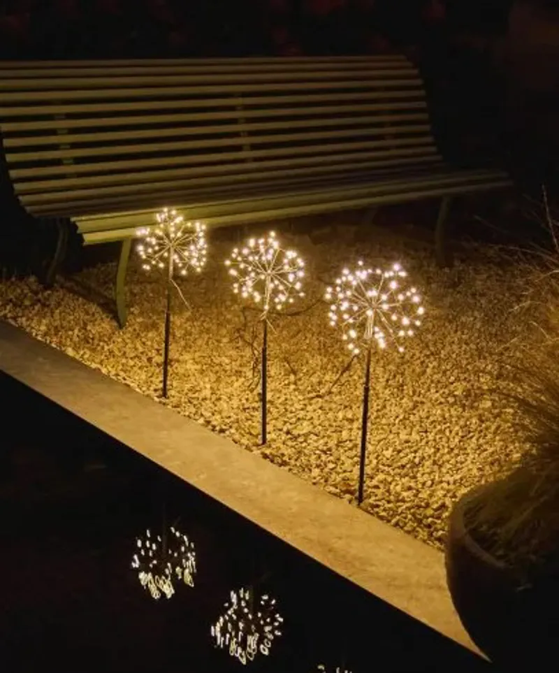 Lightstyle London Mini Dandelion Trio Solar Lights Brown-1