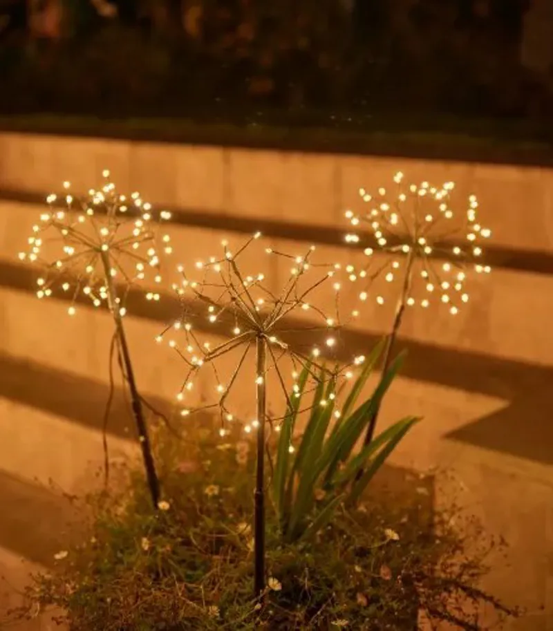 Lightstyle London Mini Dandelion Trio Solar Lights Brown