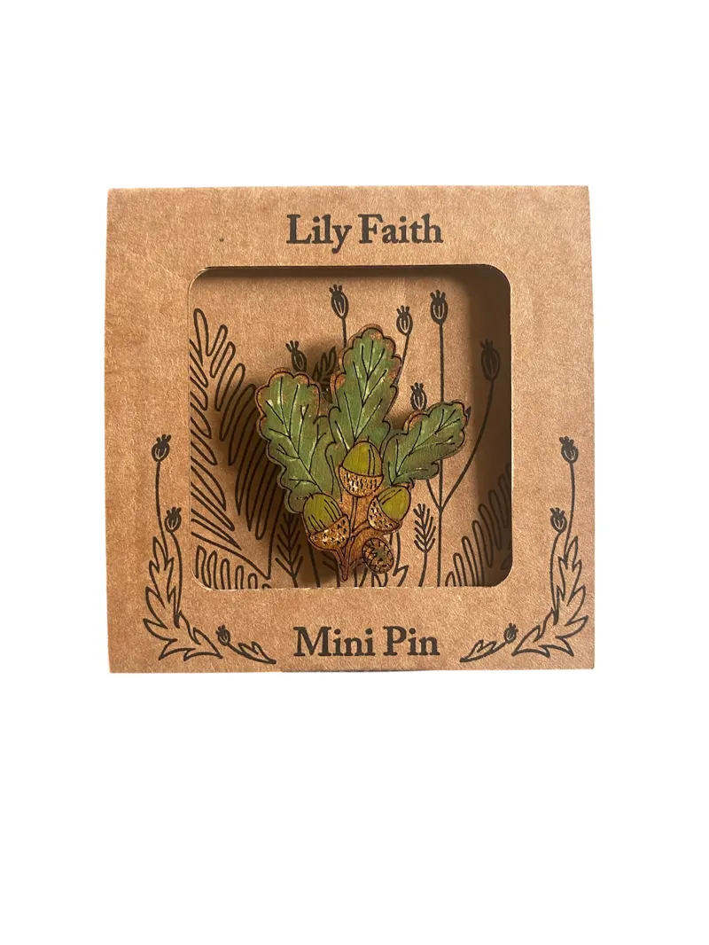 Lily Faith Oak Leaf Pin Brooch