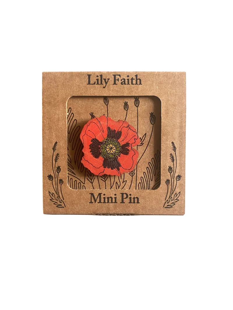 Lily Faith Poppy Pin Brooch