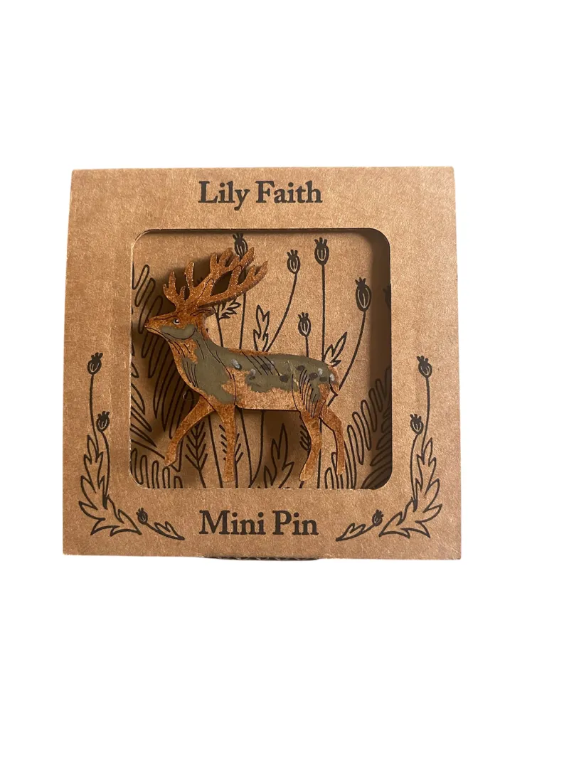 Lily Faith Stag Pin Brooch