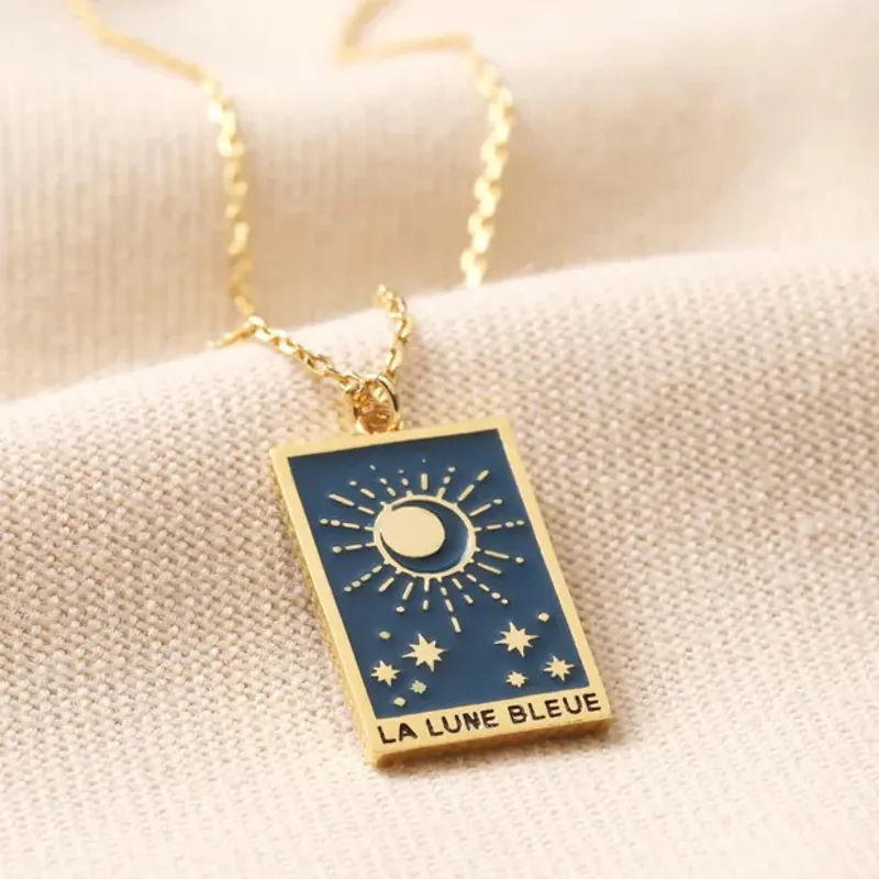 Lisa Angel Blue Moon Tarot Card Necklace