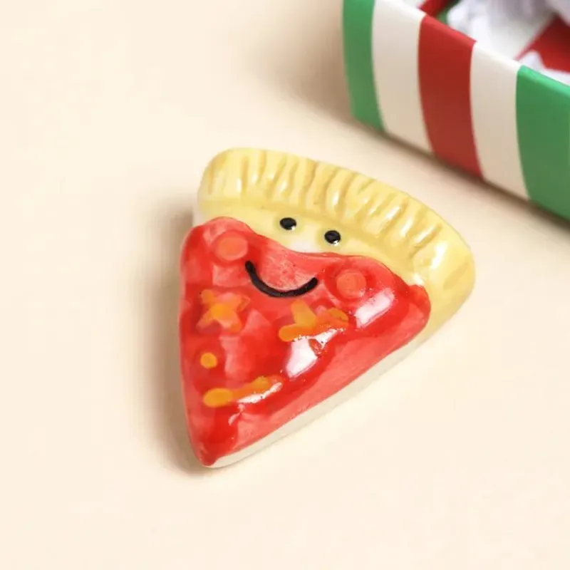 Lisa Angel Tiny Matchbox Ceramic Token - Pizza-1