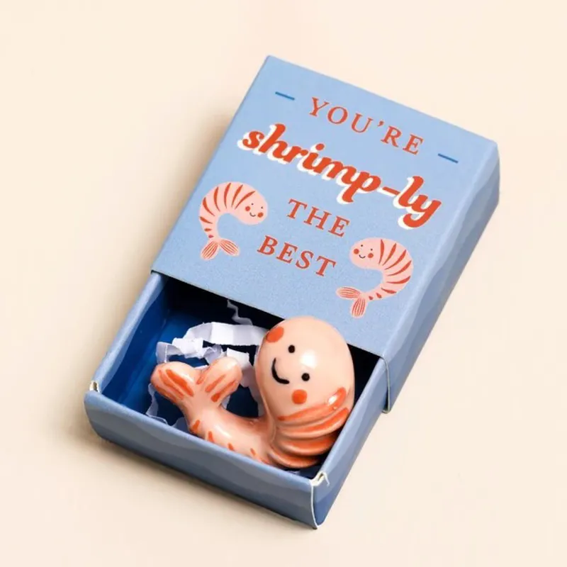 Lisa Angel Tiny Matchbox Ceramic Token - Shrimp