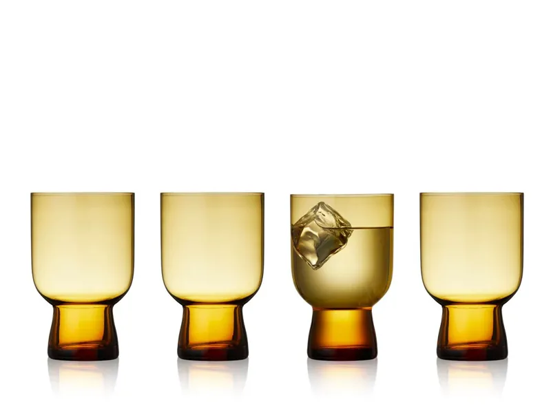 Lyngby Glass Water Glass Sorrento Set of 4 Amber