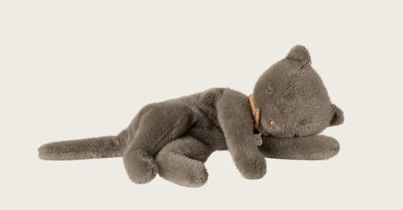Maileg Plush Sleeping Kitten Medium - Grey
