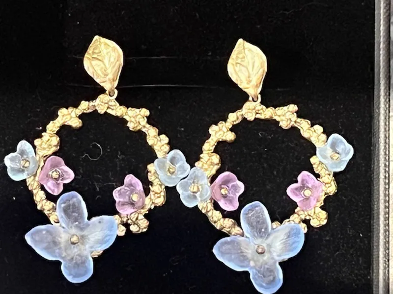 Michael Michaud Hydrangea Teller Blue Post Earrings