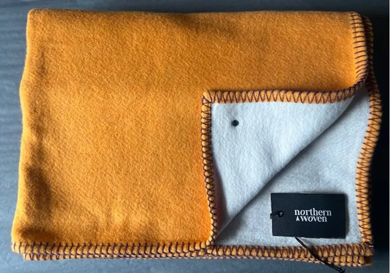 Northern Woven Blocks Standard Throw Custard Powder