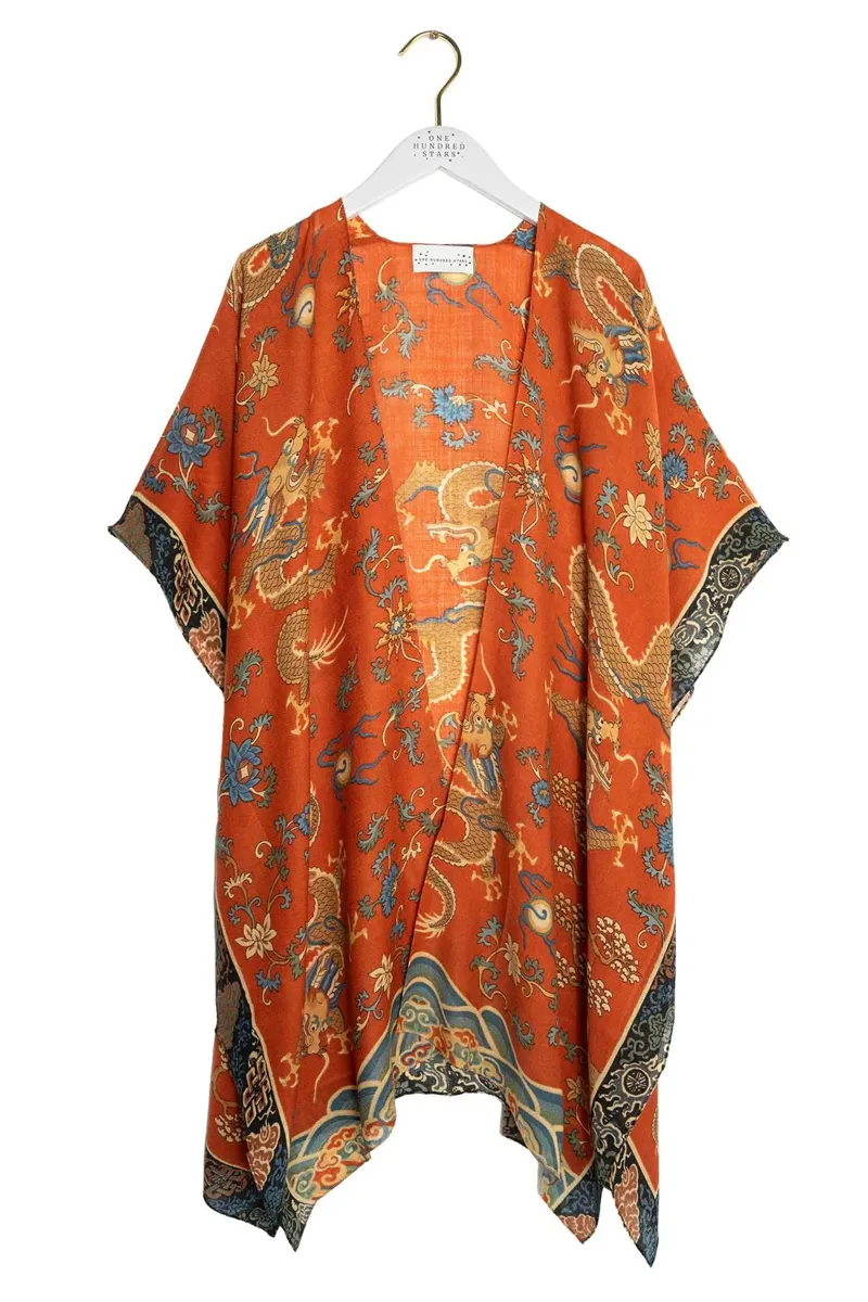 One Hundred Stars Wool Throwover - Dragon Rust