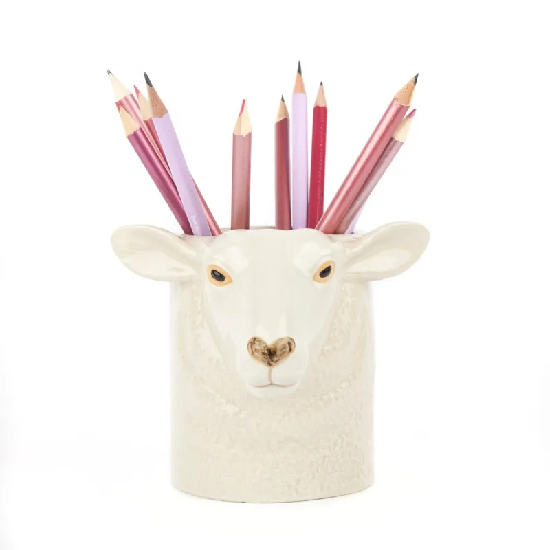 Quail Pencil Pot White Faced Suffolk Sheep-1