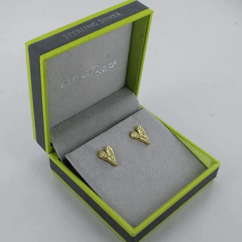Reeves and Reeves Jadore Gold Heart Studs