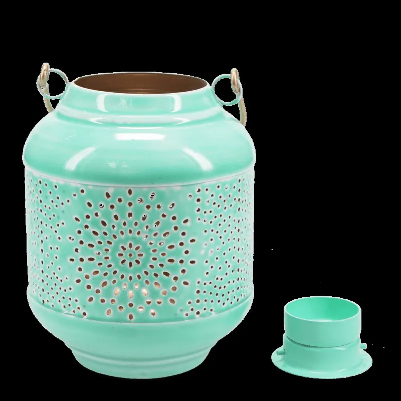 Rex Enamel Tealight Lantern Aqua-1