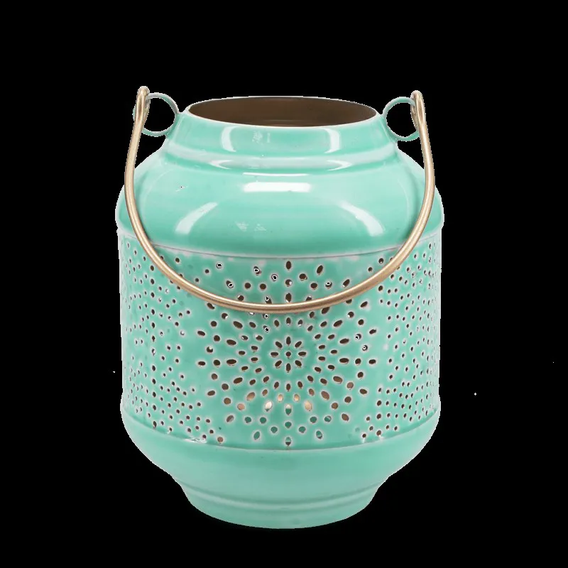 Rex Enamel Tealight Lantern Aqua