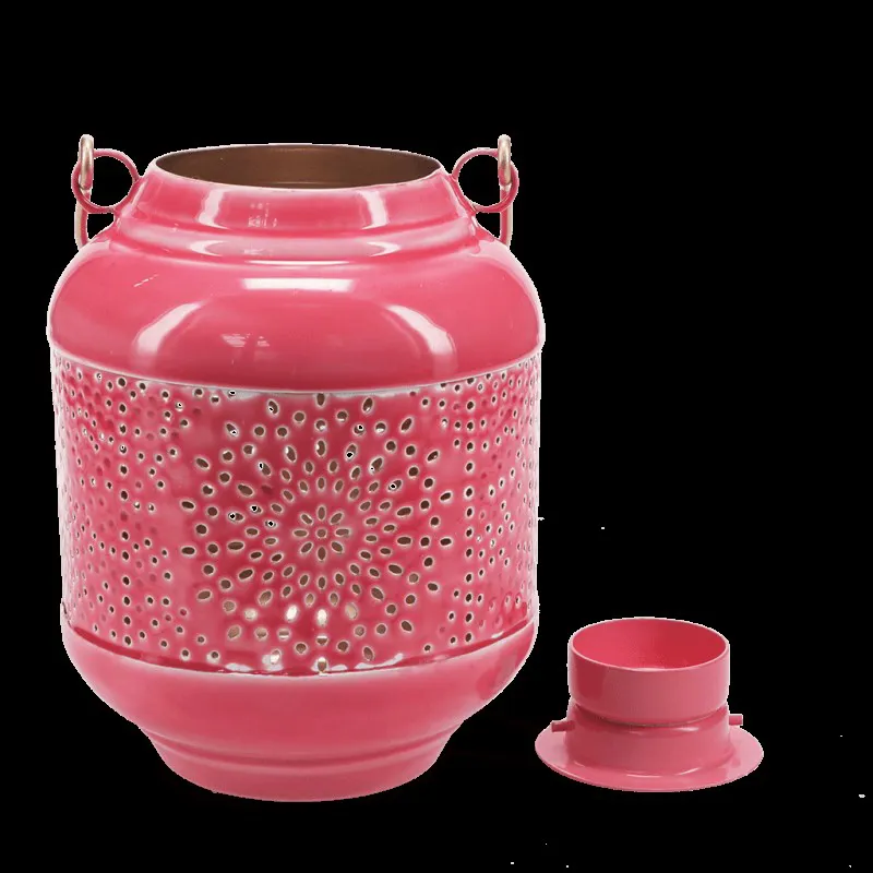Rex Enamel Tealight Lantern Vibrant Pink-1