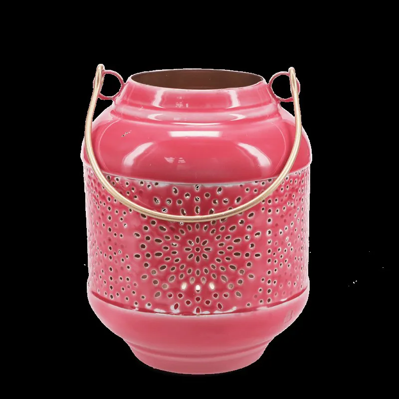 Rex Enamel Tealight Lantern Vibrant Pink