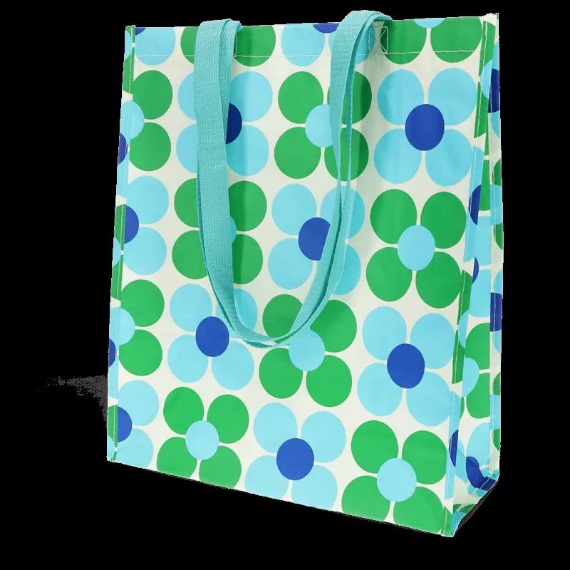 Rex Shopping Bag Blue and Green Daisy
