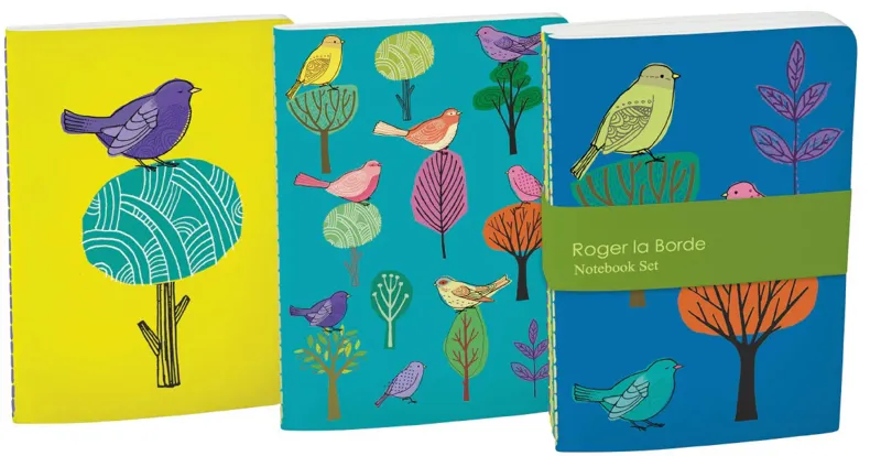 Roger La Borde Set of 3 A6 Notebook Set - Modern Birds