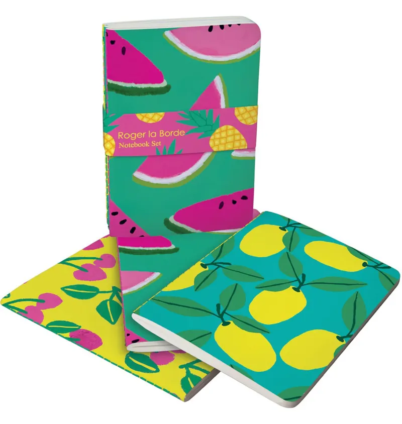 Roger La Borde Set of 3 A6 Notebooks - Cute Fruit