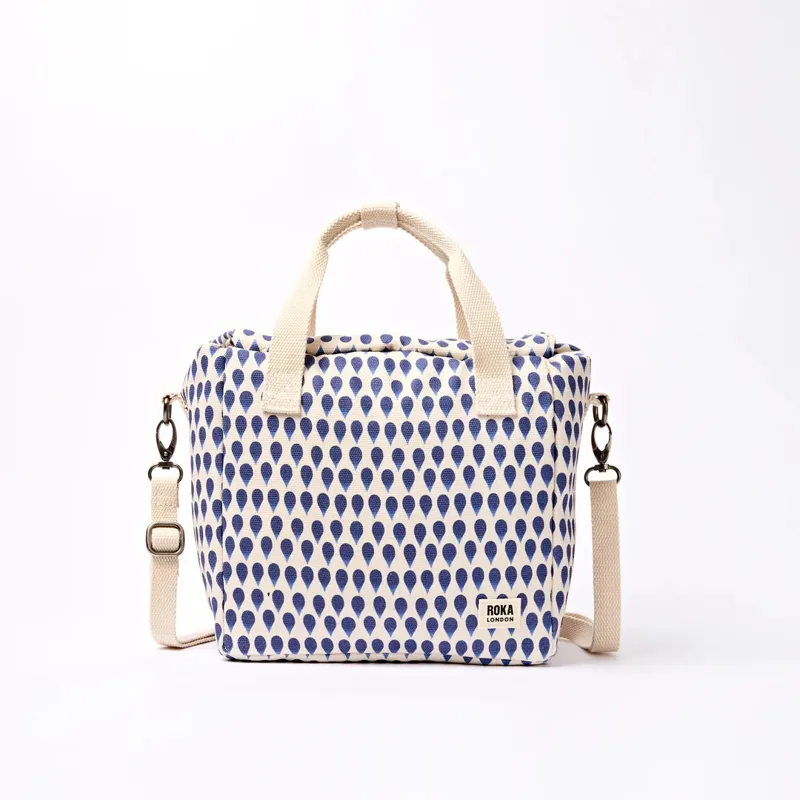 Roka Hampstead Lunch Bag Cotton Canvas Indigo Drop