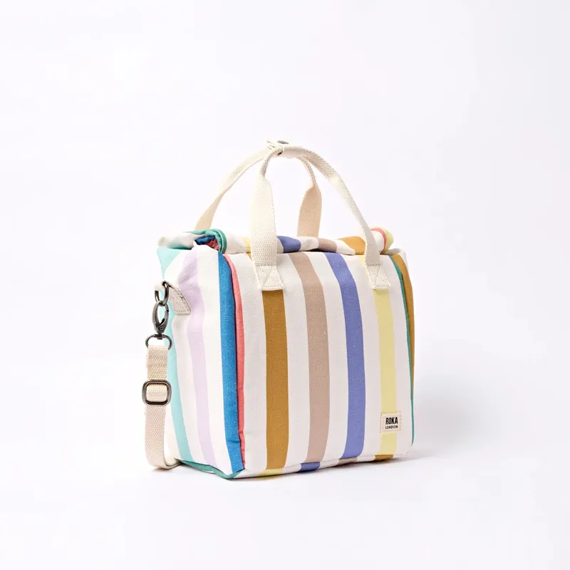 Roka Hampstead Lunch Bag Cotton Canvas Pastel Multistripe-1