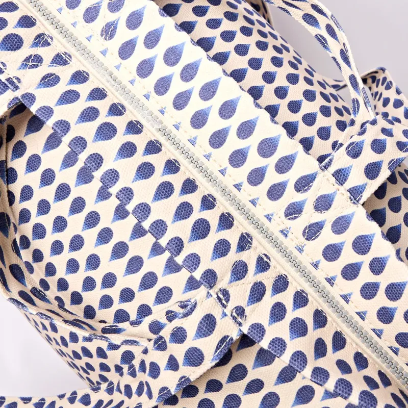 Roka Marylebone Tote Cotton Canvas Denim Rain Indigo-1