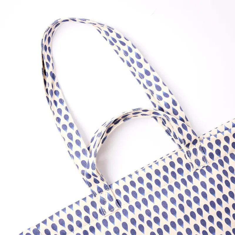 Roka Marylebone Tote Cotton Canvas Denim Rain Indigo-3
