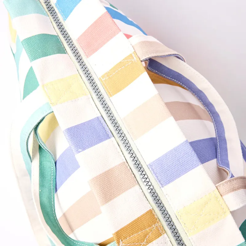 Roka Marylebone Tote Cotton Canvas Pastel Multistripe-1