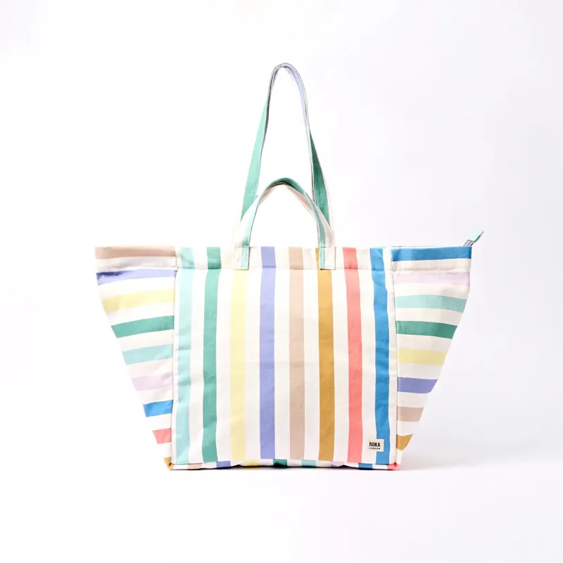 Roka Marylebone Tote Cotton Canvas Pastel Multistripe