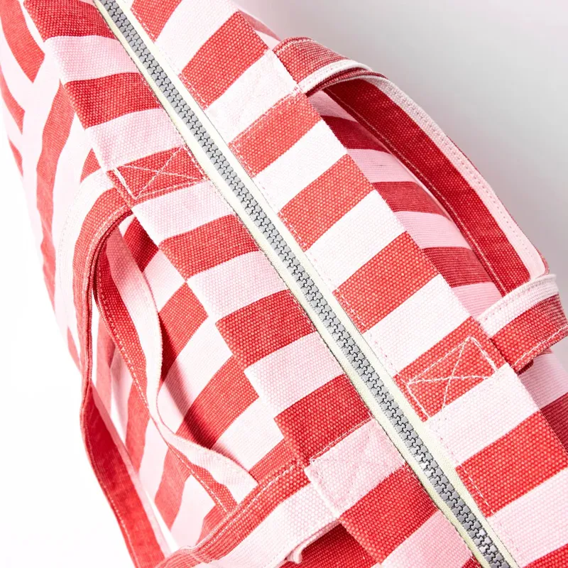 Roka Marylebone Tote Cotton Canvas Strawberry Stripe-1