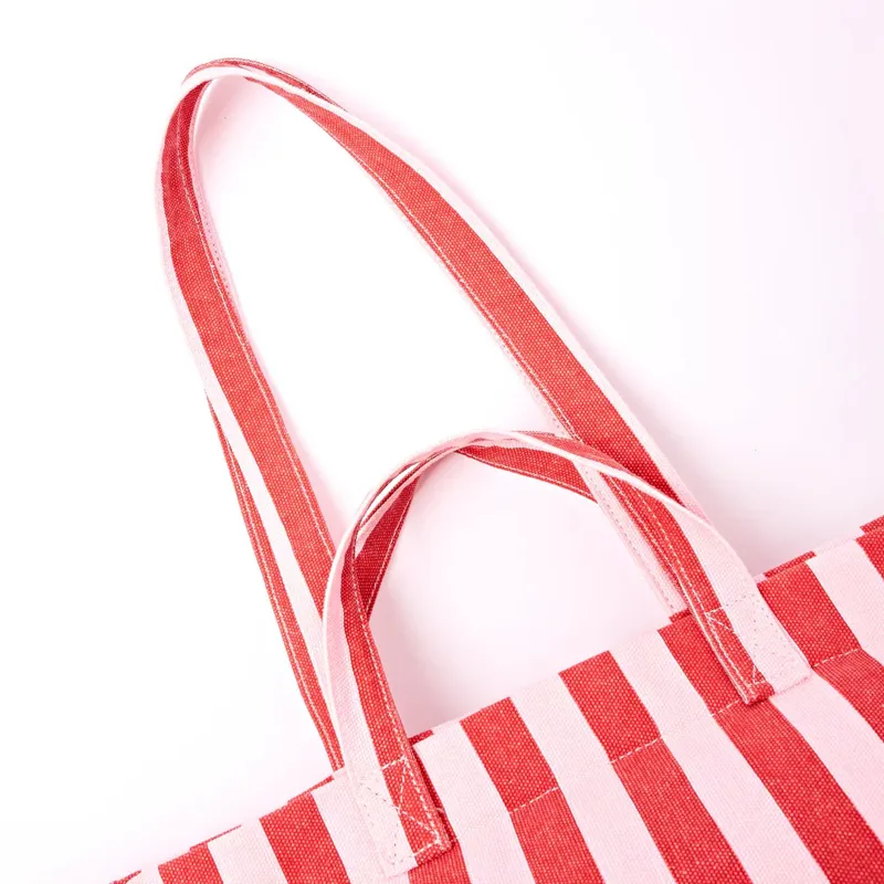 Roka Marylebone Tote Cotton Canvas Strawberry Stripe-3