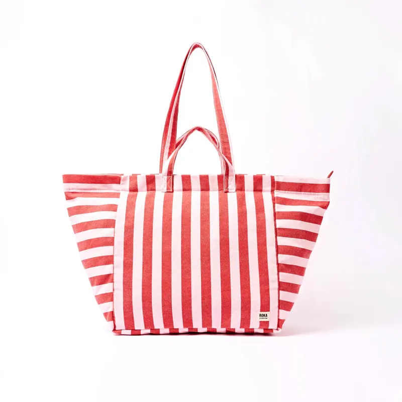Roka Marylebone Tote Cotton Canvas Strawberry Stripe