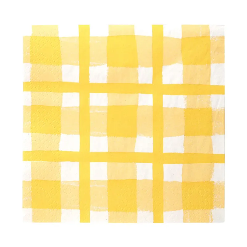 Talking Tables Yellow Check Napkins-1